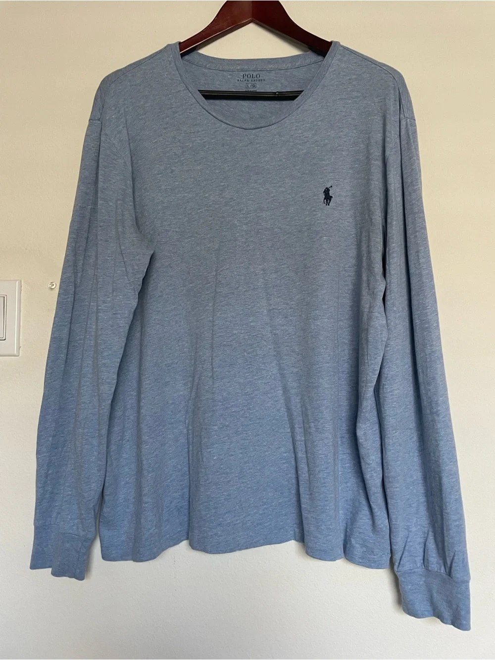 Polo by Ralph Lauren Heather Light Blue Crew Neck Tee